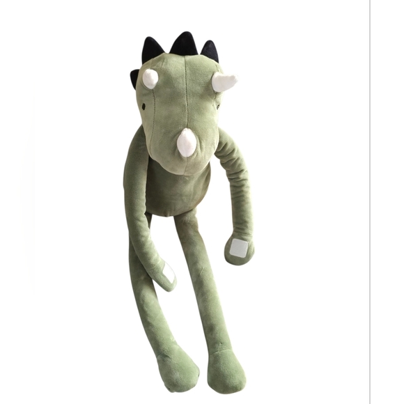 Pillowfort Green 22" Triceratops Dinosaur Buddy Plush with Black Spikes - Picture 4 of 5